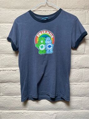 Gray ‘Friends' Graphic Tee with Rainbow Care Bears